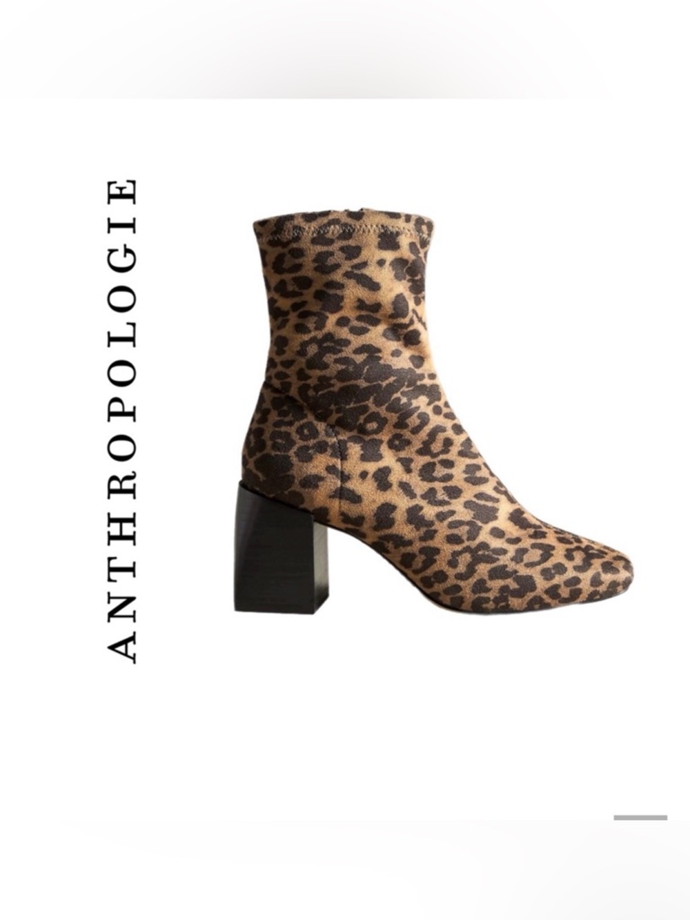 Anthropologie Leopard-Print Block Heel Ankle Boots - Tan & Black